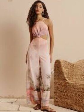 NWT CaCay Cut-Out Jumpsuit with Combu Island Print - size M